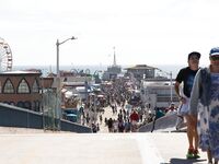 Sexy blonde Gabbie Carter flashes her juicy breasts outdoors in nice dress