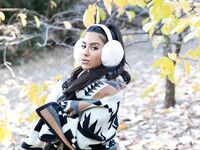 Lena The Plug exposes herself in the park in cold weather