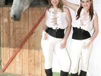 Busty Terry Nova and Christy Marks in outdoor foursome