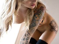 Emma Mae poses in sexy stockings