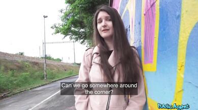 Public Agent - College art student with natural tits dares to have sex outside for first time