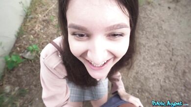 Public Agent - College art student with natural tits dares to have sex outside for first time