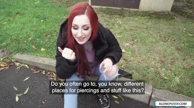 Skinny tattooed Redhead fucks For Cash