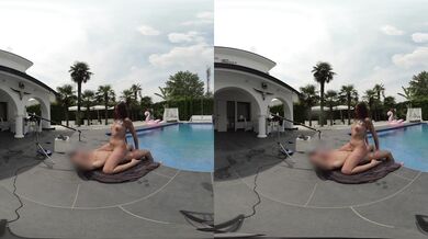 Ruchanie przy basenie w widoku VR